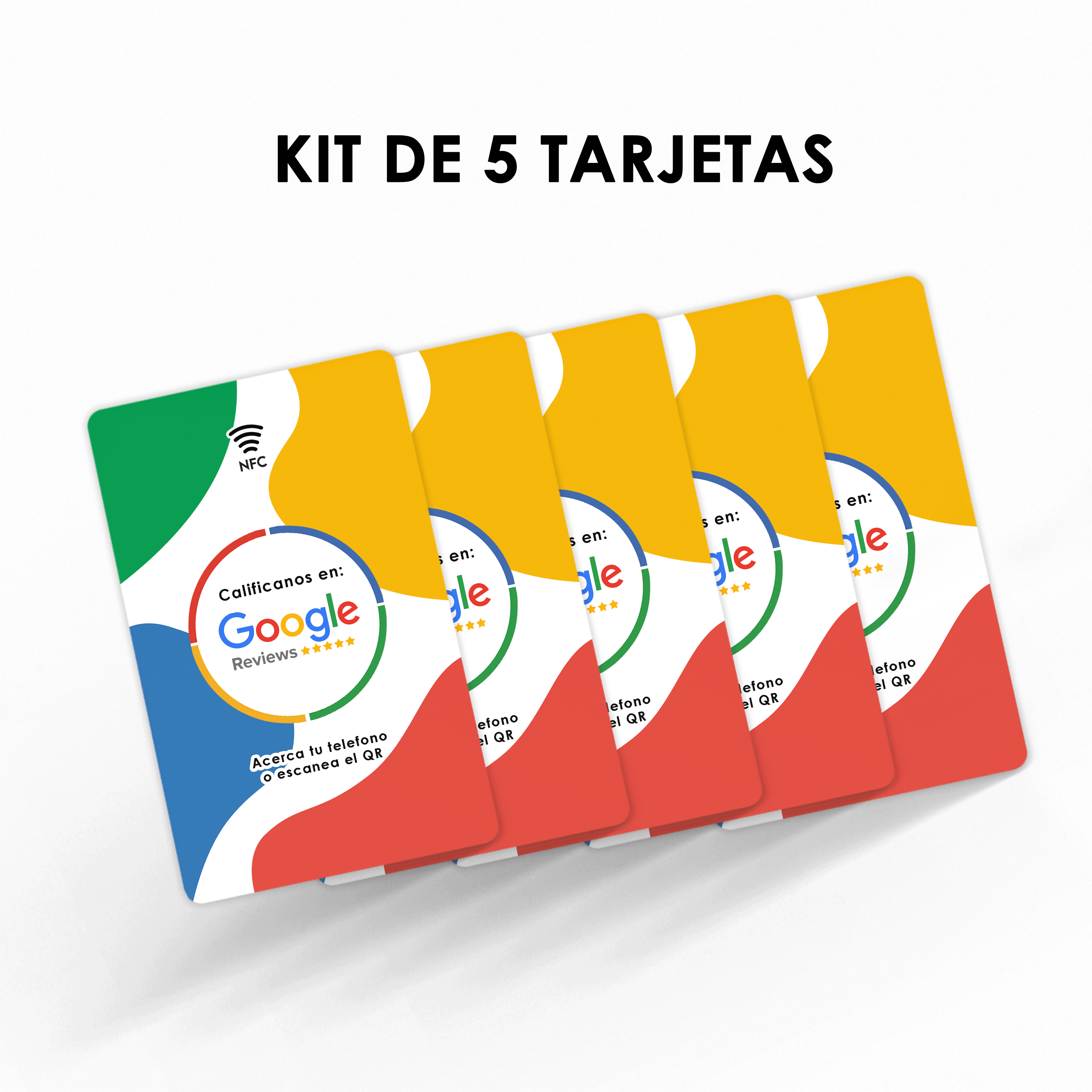 Kit de 5 Tarjetas para Reseñas de Google Maps