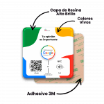 Placa adhesiva con NFC y código QR para reseñas de Google