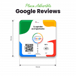 Placa adhesiva con NFC y código QR para reseñas de Google
