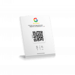 Banner de escritorio para reseñas de Google Maps con NFC y QR