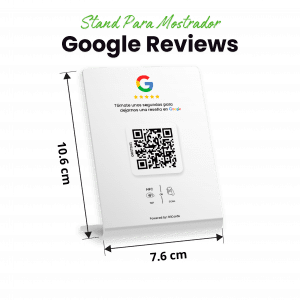 Banner de escritorio para reseñas de Google Maps con NFC y QR