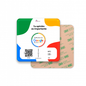 Placa Adherible NFC + QR para reseñas de Google Maps