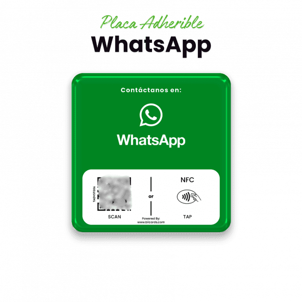 Placa Adherible NFC + QR para WhatsApp
