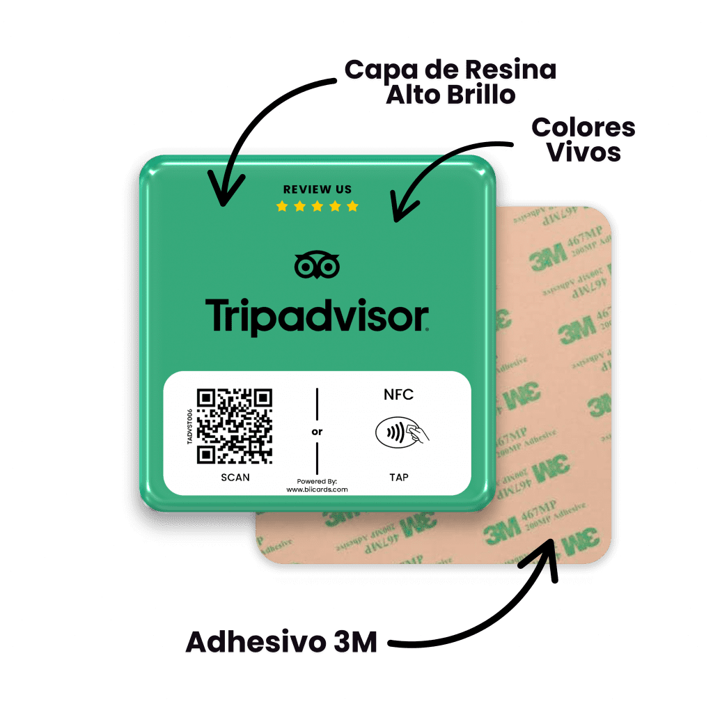 Placa NFC + QR TripAdvisor
