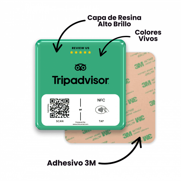 Placa NFC + QR TripAdvisor