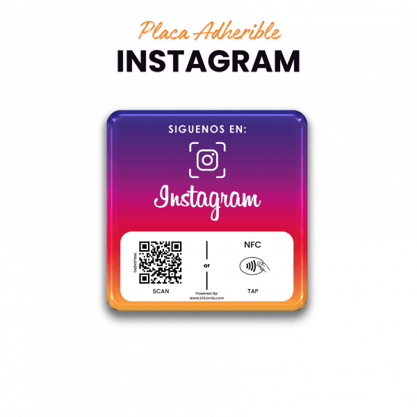 Placa Adherible NFC + QR para instagram