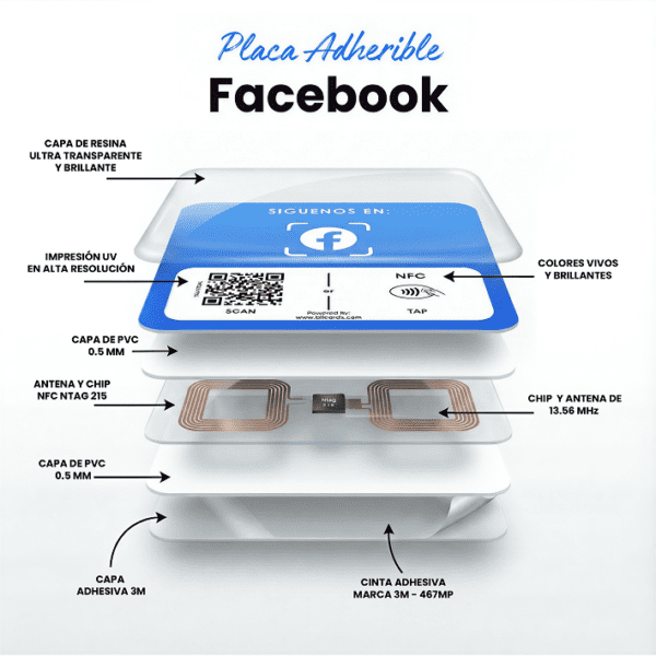 Placa NFC Facebook | Tarjeta NFC Facebook