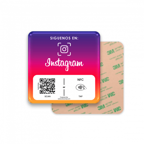 Placa Adherible Para Instagram QR + NFC