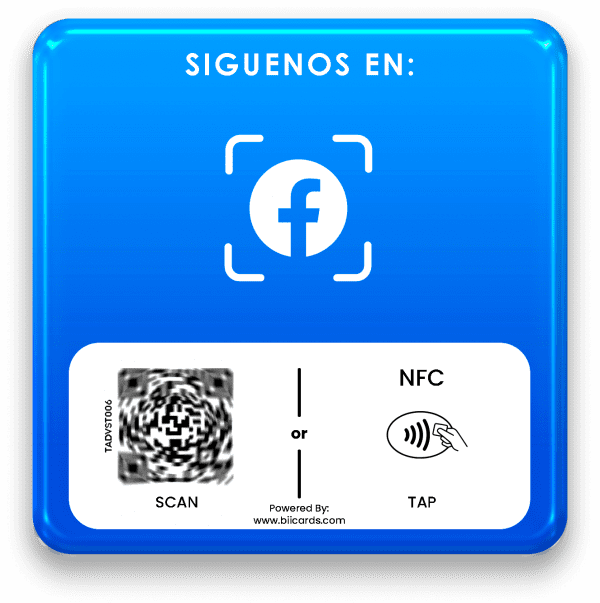 Placa Adherible Para Facebook QR + NFC