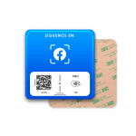 Placa Adherible para Facebook con NFC y QR