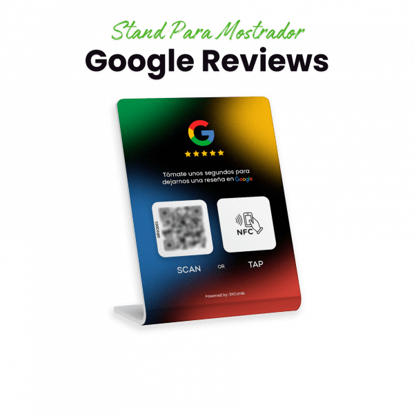 Banner de mosrador de reseñas en Google NFC + QR