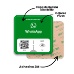 Placa NFC y QR para WhatsApp | Material PVC Alto Brillo