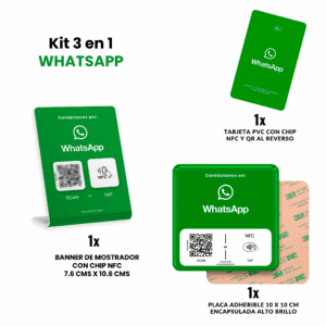 Kit 3 en 1 | NFC y QR - WhatsApp