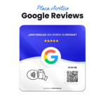 Placa de Acrílico para reseñas de Google con NFC y QR