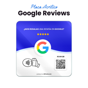laca de Acrílico para reseñas de Google con NFC y QR