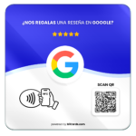 Placa de Acrílico para reseñas de Google con NFC y QR